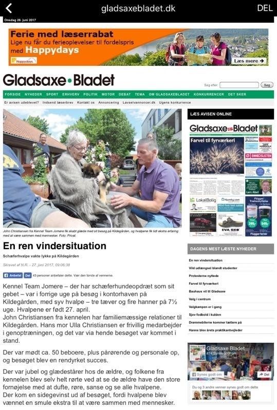 Besøg på plejehjemmet Kildegården d. 20. juni 2017